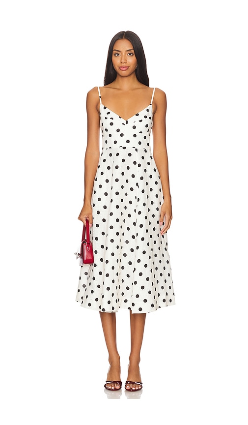 Zimmermann Midi Picnic Dress in Cream & Black Dot