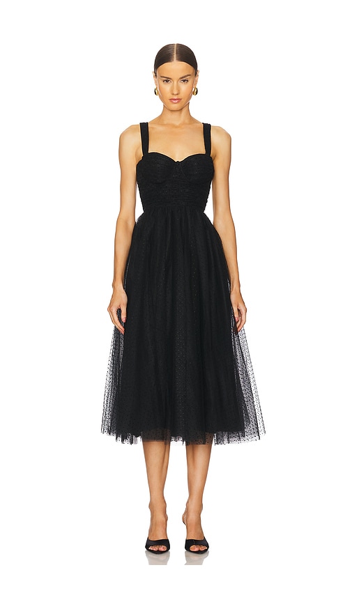 Zimmermann Tulle Midi Dress in Black
