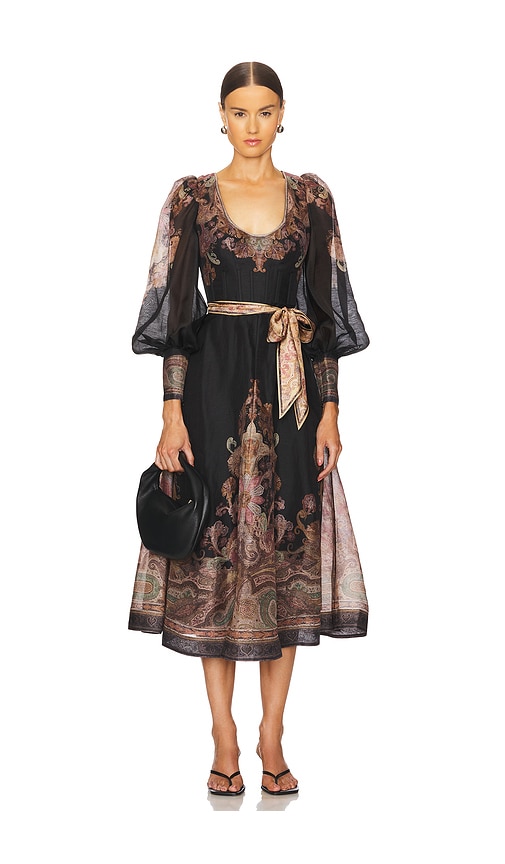 Zimmermann Illustration Structured Dress in Black Paisley Zimmermann Illustration Structured Dress in Black Paisley