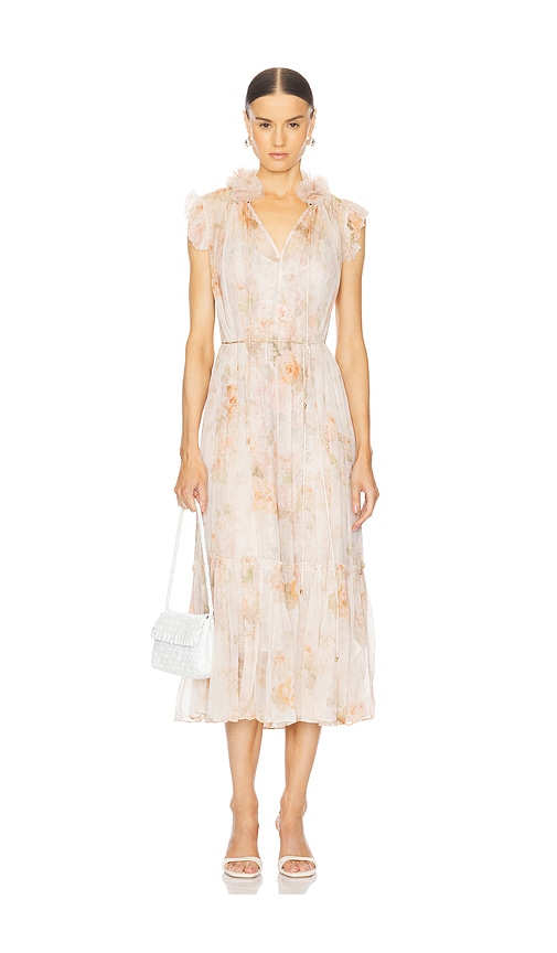 Zimmermann Illustration Flutter Dress in Cream