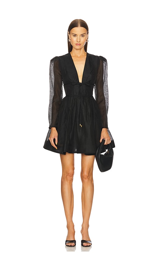 Zimmermann Eden Structured Mini Dress in Black