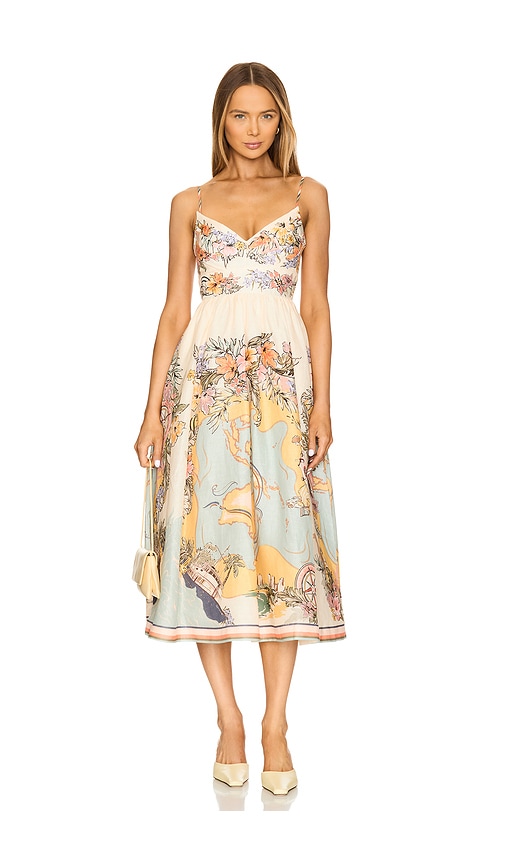Zimmermann Tallow Tucked Bodice Dress in Nautical Map
