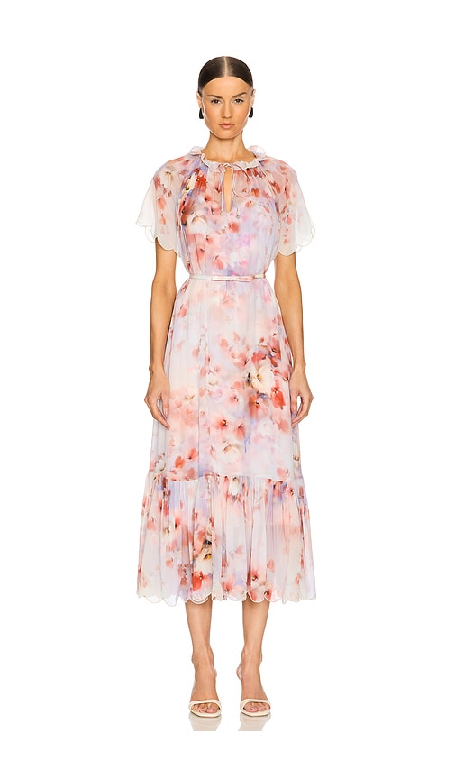 Zimmermann Crush Flutter Midi Dress in Scarlet Floral | REVOLVE