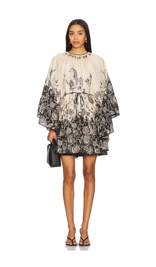 ワンピース Zimmermann RHIANNON LANTERN MINI DRESS (3420DSS251 CREAM) Rhiannon Lantern Mini Dress Cream/Black Floral Online