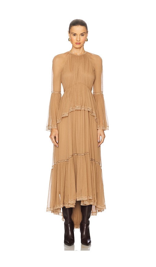 Peplum Flutter Dress in Brown. - size 0/XS (also in 1/S, 2/M, 3/L) - Zimmermann - Modalova