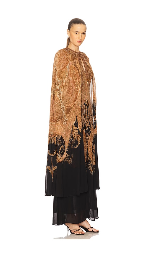 Zimmermann Hypnotic Cape-effect Paisley-print Crepe De Chine Maxi Dress In Multi