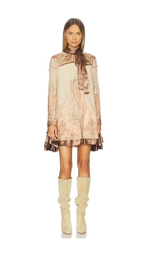 Zimmermann Batwing Mini Dress in Cream Paisley
