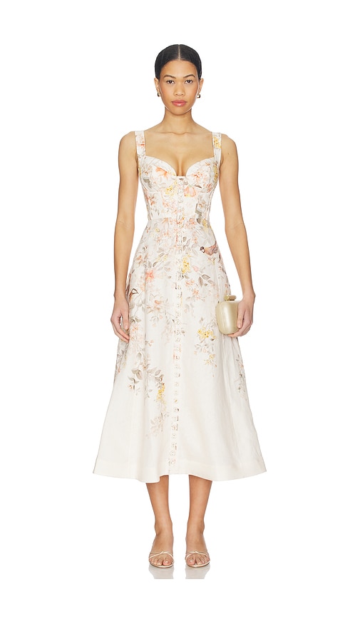 Zimmermann Luna Buttoned Picnic Dress in Cream Songbird