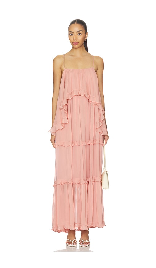 chinese dress ladies Daphne High Slit Eyelet Detail Maxi Dress in Blue/White Floral