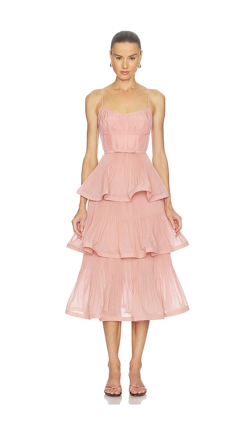 charming rose pleated tiered midi dress Charming Rose Pleated Tiered Midi Dress Size Large for Sale in Riverside,  CA