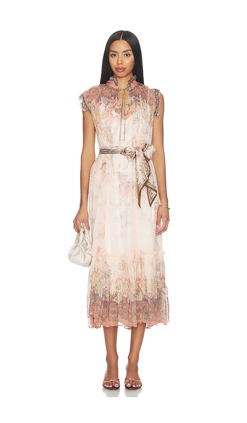 Zimmermann Alchemy Flutter Dress in Pink Paisley