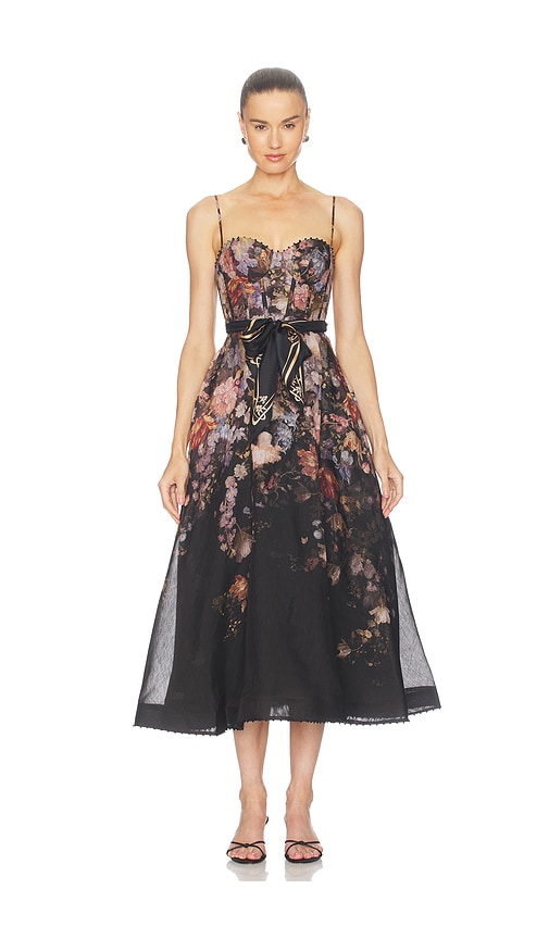 Zimmermann Valiant Corset Picnic Dress in Black. - size 2/M (also in 3/L)