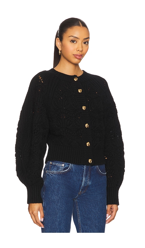 Zimmermann Illustration Pointelle Cardigan In Black