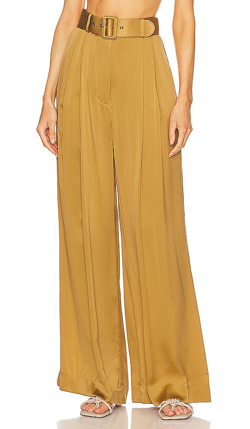 Zimmermann Tuck Pant in Honey