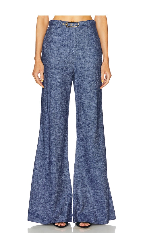 Zimmermann Eden Chambray Flare Pant in Chambray