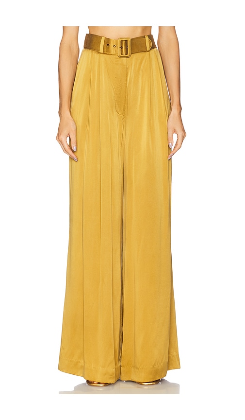 Silk Tuck Pant in ,Mustard. - size 0/XS (also in 1/S, 2/M, 3/L) - Zimmermann - Modalova