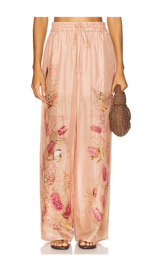 Zimmermann Cascadian Relaxed Pant in Pink Botanical Floral