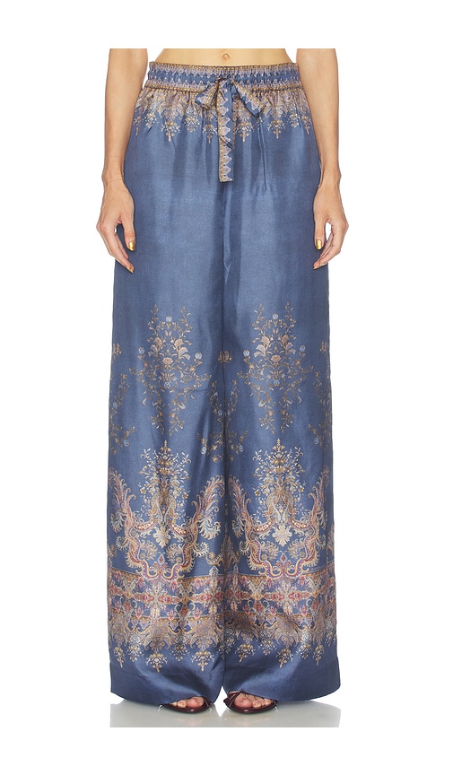 Zimmermann Valiant Track Pant In Navy Paisley