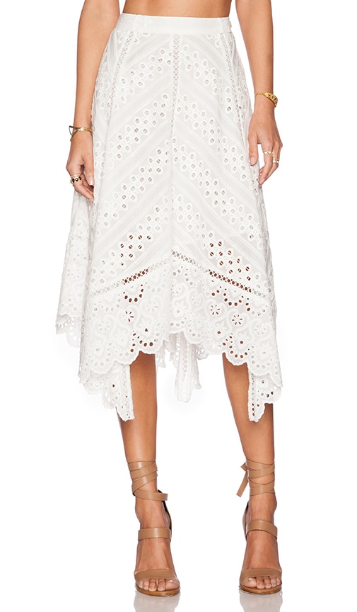 Zimmermann Gemma Embroidery Skirt in Ivory