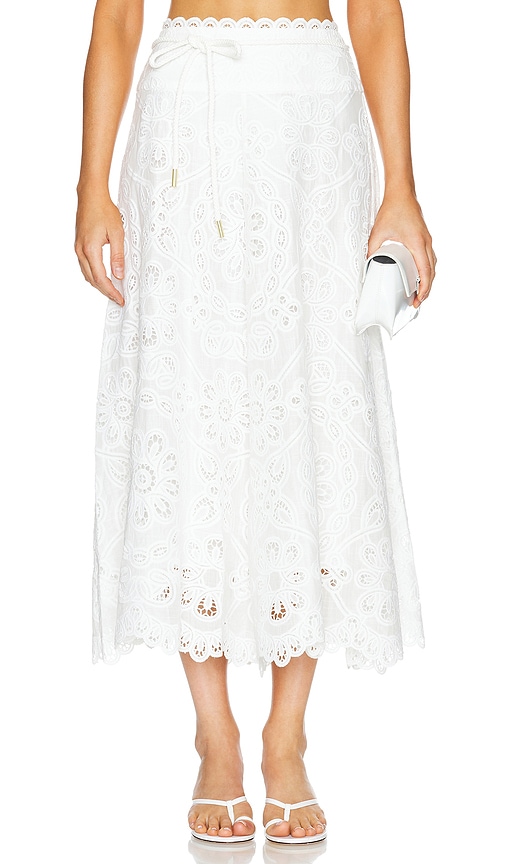 Zimmermann Ottie Flared Skirt in Ivory
