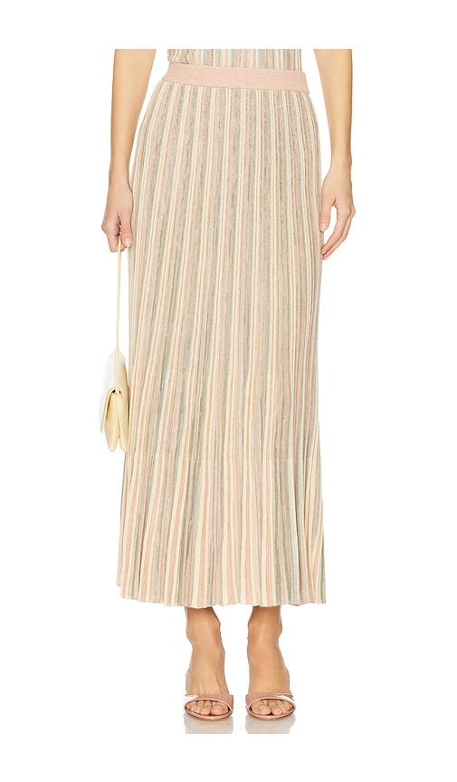 zimmermann illuminate striped knitted midi dress Zimmermann Striped Knitted Midi Dress in Natural