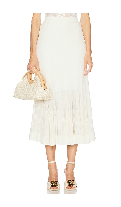 Zimmermann Illuminate Pleated Frill Skirt in Ivory
