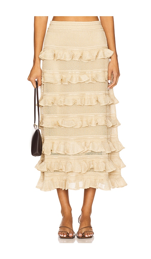 Zimmermann Knit Hypnotic Midi Skirt In Neutral