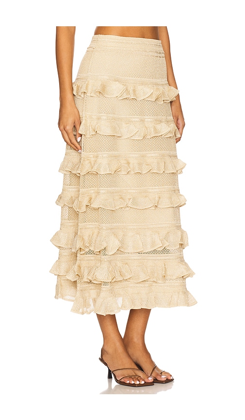 Zimmermann Knit Hypnotic Midi Skirt In Neutral