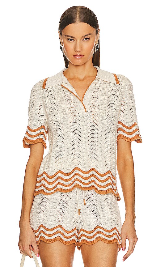 人気特価をすべて Zimmermann REVOLVE | Cream & Tan in Polo Knit Junie トップス
