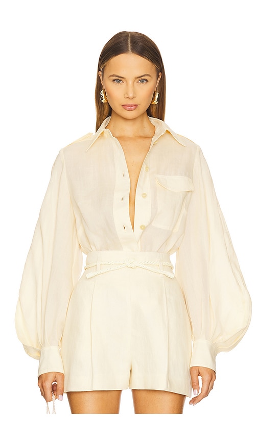 Zimmermann Illuminate Utility Shirt in Lemon