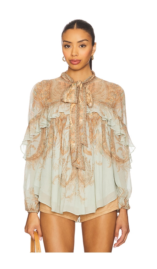 Zimmermann Flutter Blouse In Multi