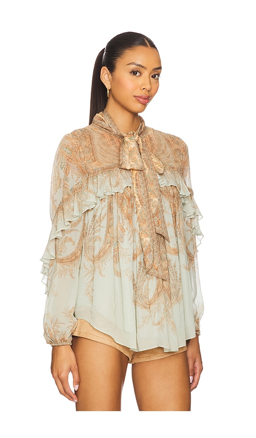 Zimmermann Flutter Blouse In Multi