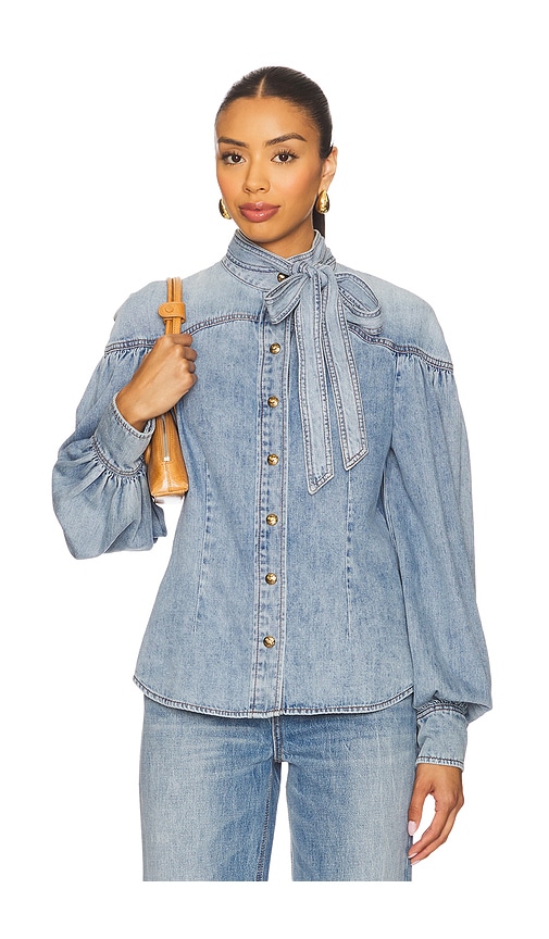 Denim Tie Neck Blouse en . Taille 0/XS. Also en 1/S, 2/M, 3/L, 4/XL - Zimmermann - Modalova
