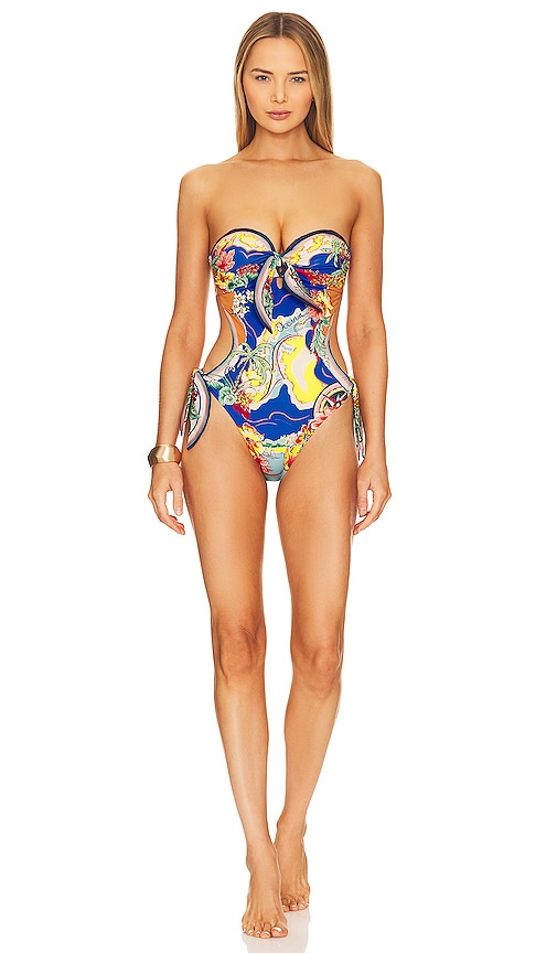 Zimmermann Alight Scarf Tie One Piece in Nautical Map | REVOLVE