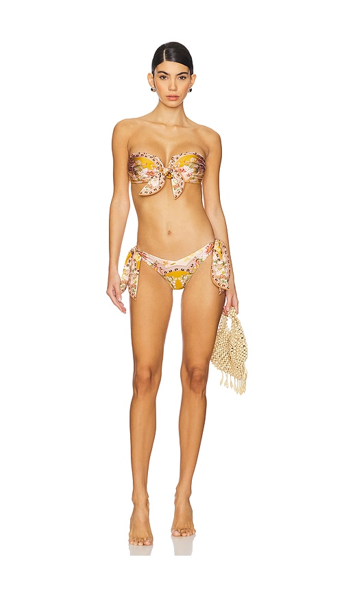 ★Zimmermann★ Wylie Scarf Tie フローラル ビキニ Zimmermann Wylie Scarf Tie Bikini in Mustard Floral | REVOLVE