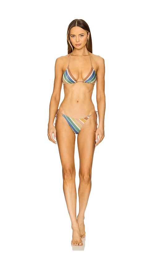 Zimmermann Everley Metallic Mini Triangle Bikini in Multi