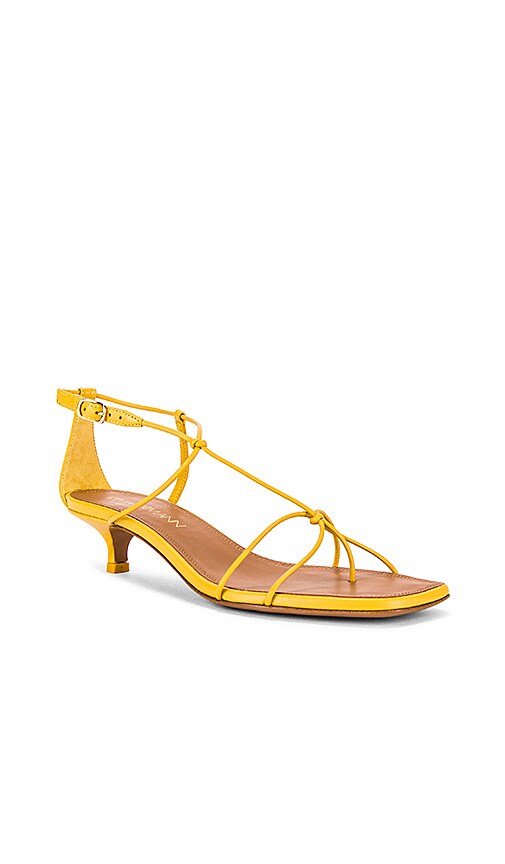 yellow kitten heel sandals