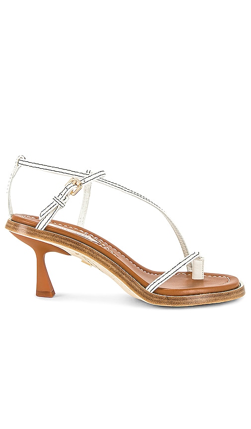 Zimmermann Skinny Strap Heeled Sandal in Off White | REVOLVE