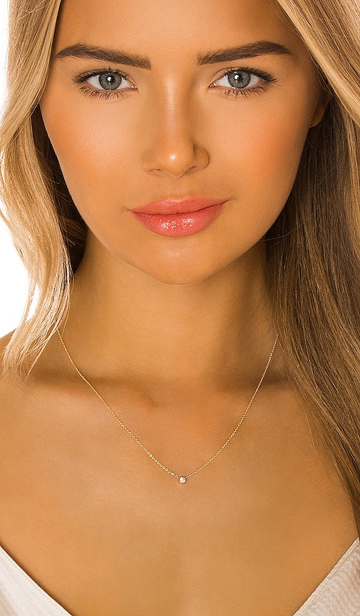 small bezel diamond necklace