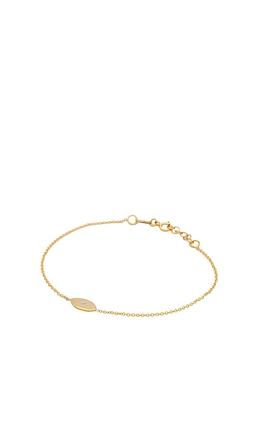 Zoe Lev 14k Gold Diamond Evil Eye Bracelet in Gold | REVOLVE