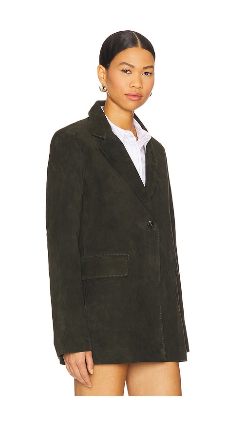 Zut Madalena Suede Blazer In Green