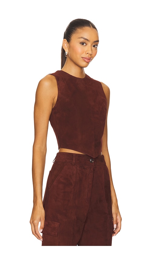 Zut Sammy Suede Top In Burgundy