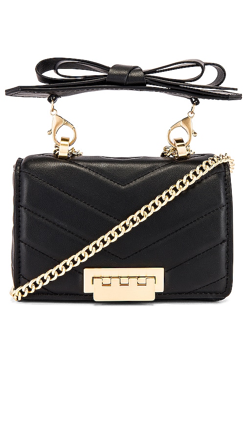 Zac Posen Zac Earthette Mini Chain Leather Shoulder Bag In Brown