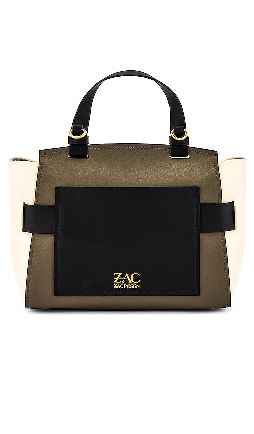 ZAC ZAC POSEN ZAC ZAC POSEN BRIGETTE BELTED SATCHEL IN BLACK,OLIVE.,ZZAC-WY139
