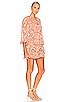 view 2 of 5 V Neck Smocked Mini Dress in Peach Multi
