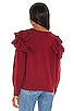 view 3 of 4 Ruffle Sleeve Sweater in Rich Cranberry