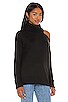 view 2 of 4 Turtleneck Cold Shoulder Sweater in Rich Black