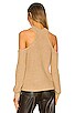 view 3 of 4 Cold Shoulder Sweater in Latte Heather