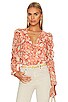 view 1 of 4 V Neck Blouse in Peach Multi