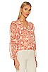 view 2 of 4 V Neck Blouse in Peach Multi